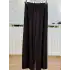 SENTEZ SZ-5612-K Kahve Renk Liora Geniş Paça Örme Pantolon