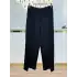 SENTEZ SZ-5634-S Siyah Renk Hawaii Ön Paça Düğmeli Pantolon