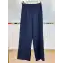 SENTEZ SZ-5578-L LACİVERT PALAZZO GENİŞ PAÇA PANTOLON
