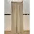 SENTEZ Bej Renk Abelia Kısa Geniş Paça Pantolon