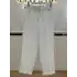 SENTEZ SZ-5514-BE Beyaz Renk Beli Lastikli İnce Duble Paça Pantolon
