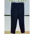SENTEZ SZ-5514-L Lacivert Renk Beli Lastikli İnce Duble Paça Pantolon