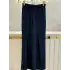 SENTEZ SZ-5667-L Lacivert Renk İçe Pile Geniş Pantolon