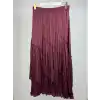 SZ-5475-Bordo Renk Viola Parçalı Kırıştırma Etek