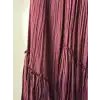 SZ-5475-Bordo Renk Viola Parçalı Kırıştırma Etek