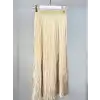 SENTEZ SZ-5443-T Taş Renk Saten Kırıştırma Etek