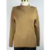 ITALIAN ITL-26KCZE9508-K Kahve Renk Yakası Tül Triko Bluz