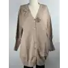 GHİSA GH-26KOBHRK3698-V Vizon Renk Gold Renk Detaylı Hırka
