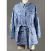 MY312 MY-26S7718-M Mavi Renk Kolu Taşlı Denim Ceket