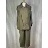 MY312 MY-26S7709-K Kahve Renk Yakası Taşlı Takım