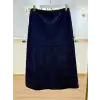 SENTEZ SZ-5453-L LACİVERT SÜET PARÇALI ETEK