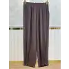 SENTEZ Kahve Renk Pile Düğmeli Rahat Pantolon