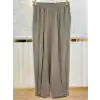 SENTEZ Haki Renk Titan Paça Pile Düğmeli Rahat Pantolon