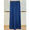 SENTEZ SZ-5648-M Mavi Renk Mie Tensel Geniş Paça Pantolon