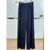 SENTEZ SZ-5612-L Lacivert Renk Liora Geniş Paça Örme Pantolon