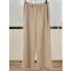 SENTEZ SZ-5580-B BEJ COLMAR BELİ LASTİKLİ GENİŞ PAÇA PANTOLON