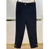 SENTEZ SZ-5566-S Siyah Renk Paça Düğmeli Pantolon