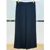 SENTEZ SZ-5386-S Siyah Renk Arkası Lastikli Kısa Geniş Paça Pantolon