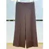 SENTEZ SZ-5386-K Kahve Renk Arkası Lastikli Kısa Geniş Paça Pantolon