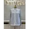 GHİSA Ekru Renk Mavi Çizgili Hırka