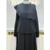 NUSS NS-26Y1088-S Siyah Renk Modal Kumaş Etekli Takım