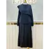 NUSS NS-26Y1088-S Siyah Renk Modal Kumaş Etekli Takım