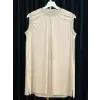 GHİSA GH-GSBASİC4677-B Bej Renk Kolsuz Tunik