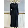 JENNE Siyah Renk Şal Desenli Elbise