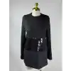 LONBELON Siyah Renk Triko Tunik