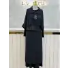 MY312 Siyah Renk Payetli Taşlı Takım
