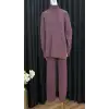 NUSS NS-26K1353-B Bordo Renk Triko Pantolonlu Takım