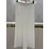 SENTEZ SZ-5561-E Ekru Renk Lastikli Geniş Paça Pantolon