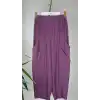 SENTEZ SZ-5595-M Mürdüm Renk Duti Keten Havuç Pantolon