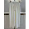 SENTEZ Ekru Renk Beli Lastikli Pantolon