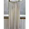 SENTEZ Taş Renk Abeliya Kısa Geniş Paça Pantolon