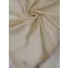 VAKKO Krem Renk Monogram Pamuk İpek Bordürlü Şal