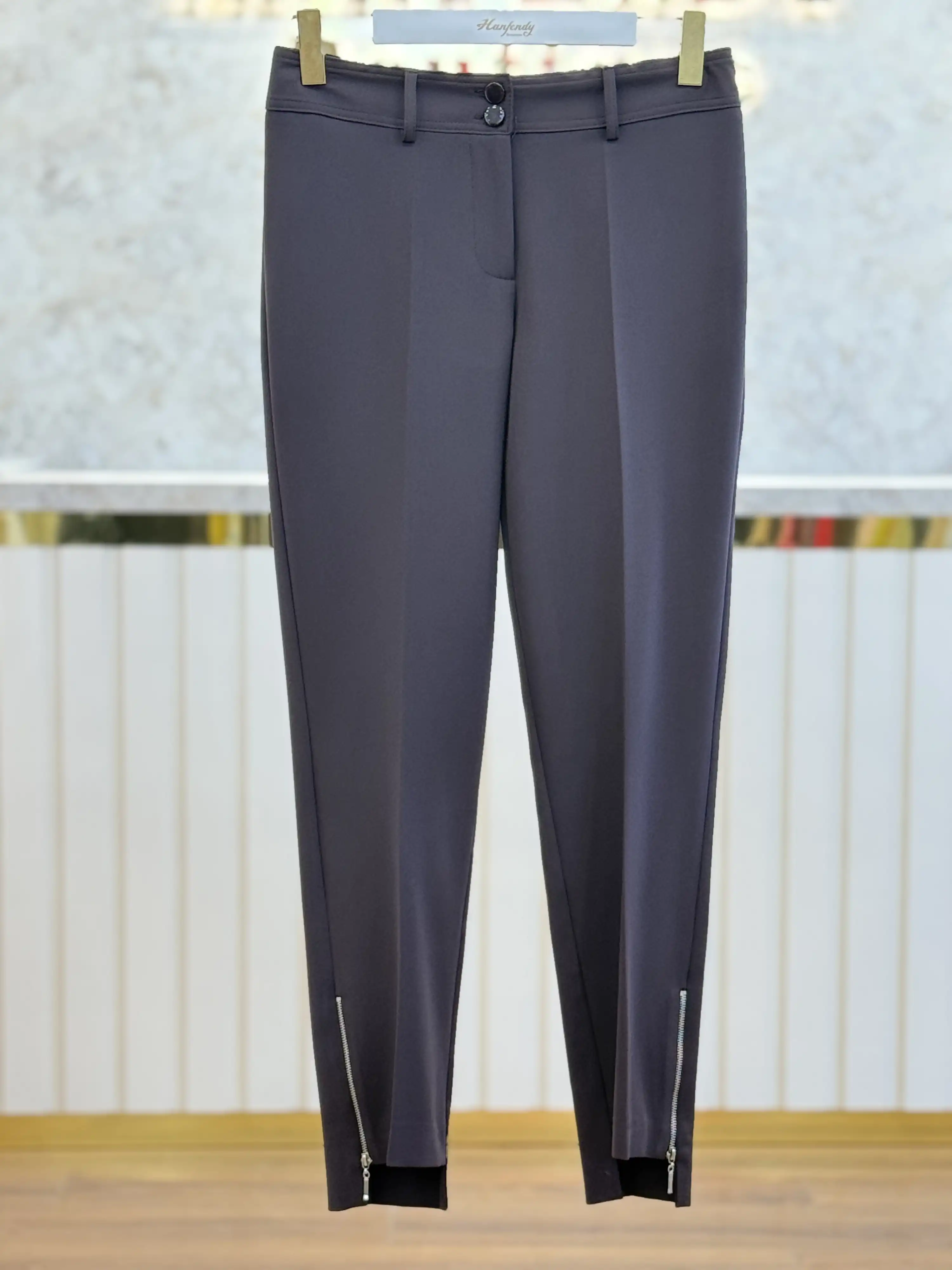 SENTEZ Acı Kahve Renk Paçası Fermuarlı Classic Pantolon