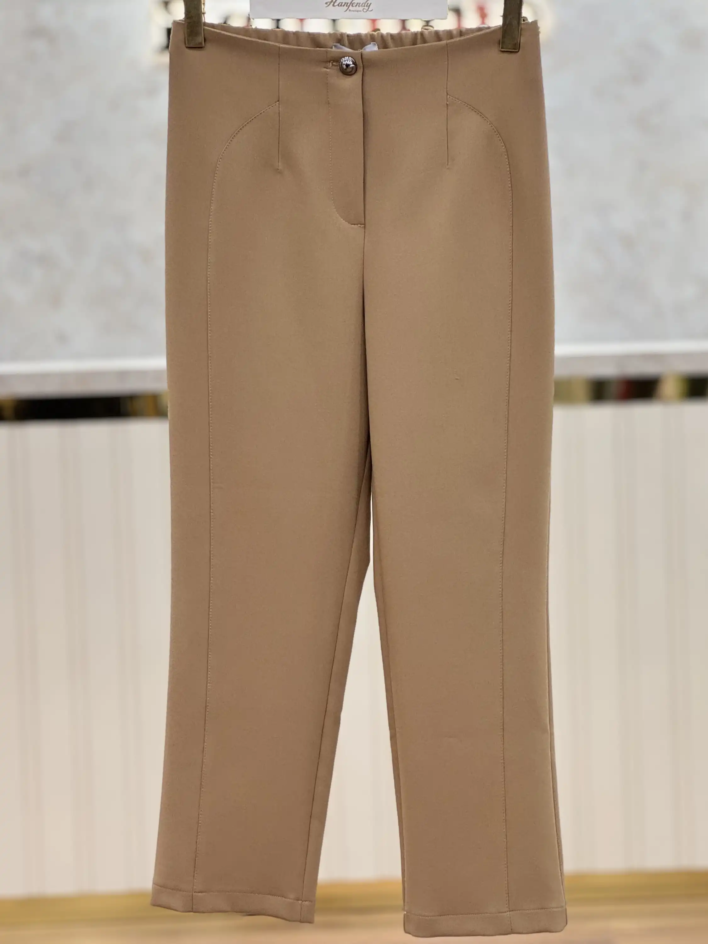 SENTEZ Camel Renk Milano Boru Paça Pantolon