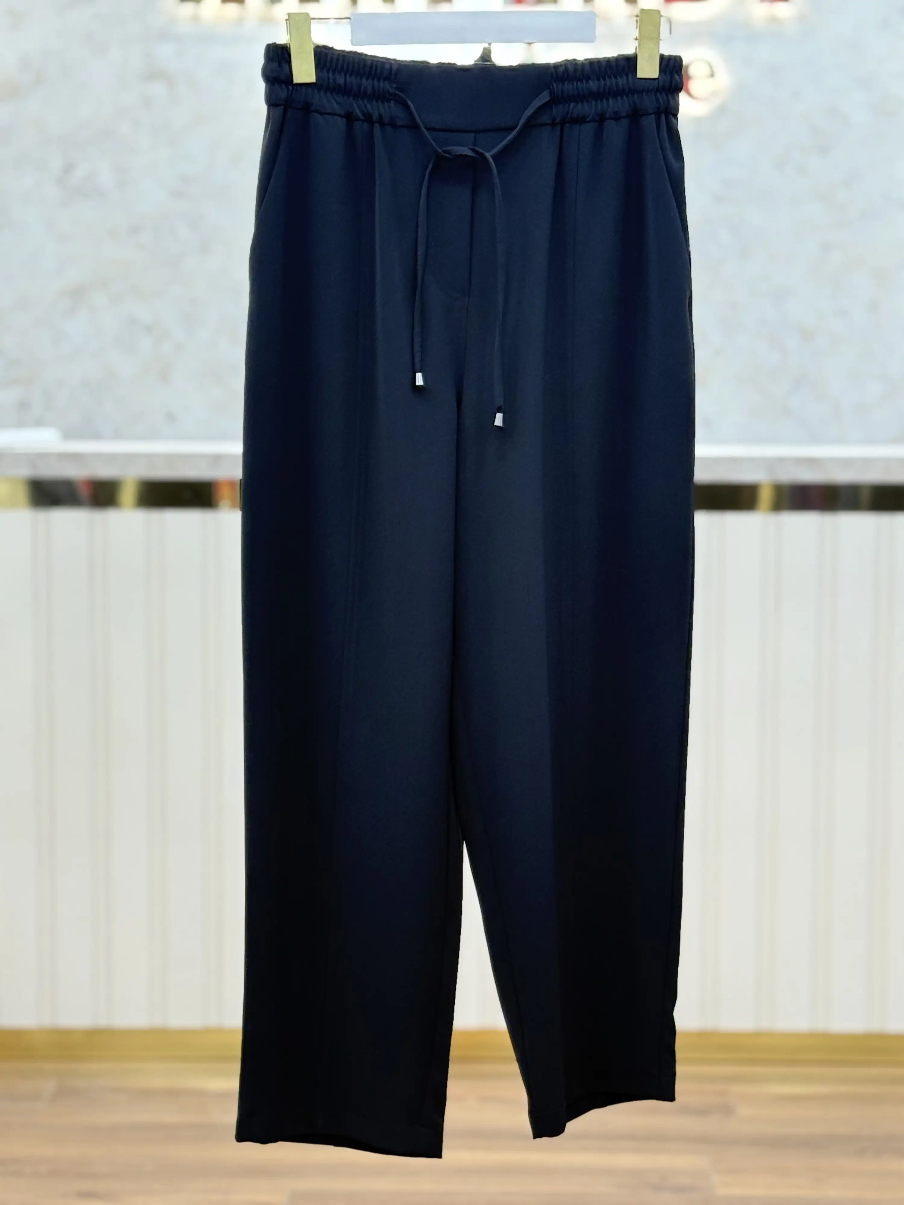 SENTEZ Siyah Renk Elegance Beli Lastikli Dar Paça Pantolon