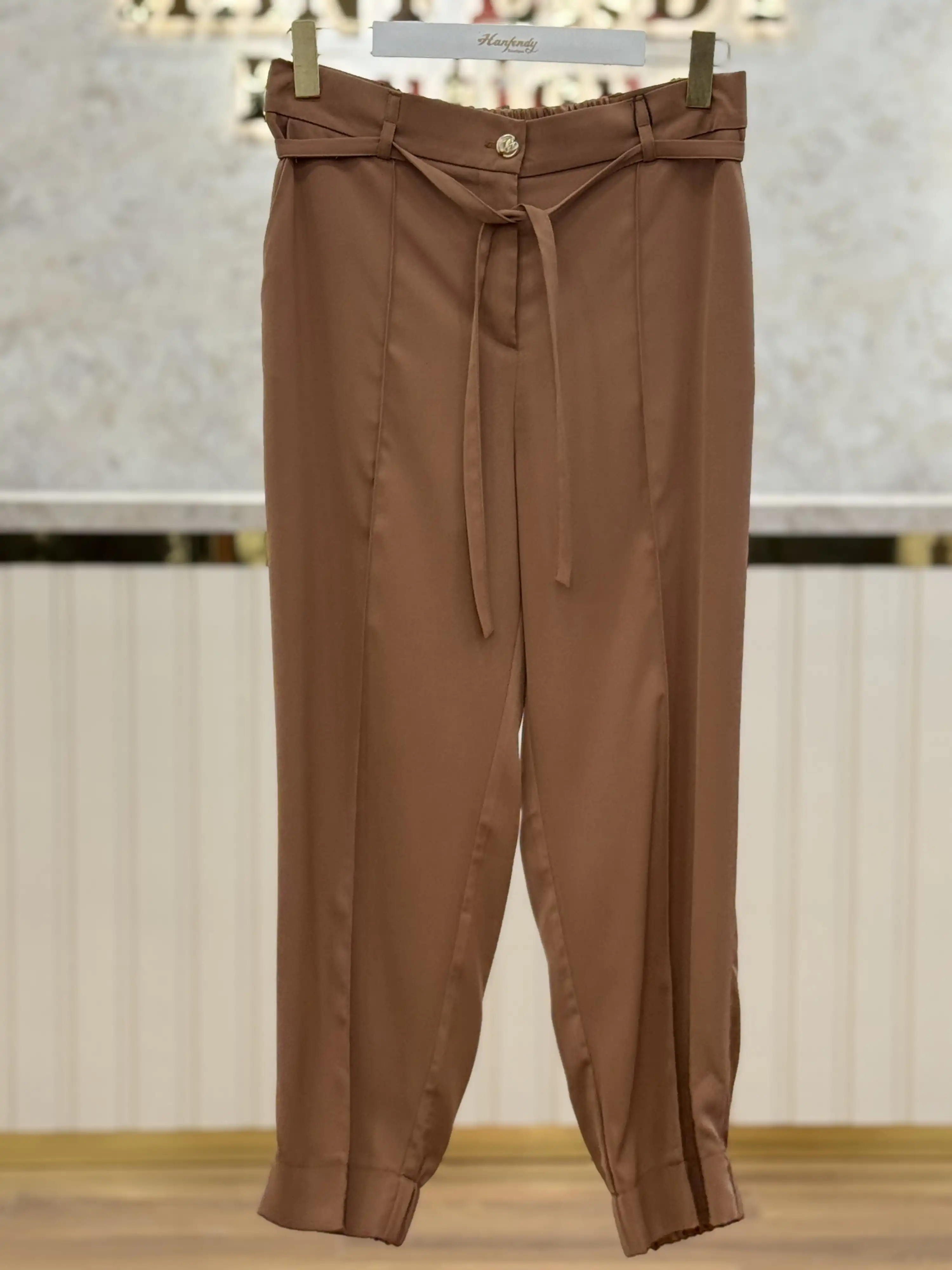 SENTEZ Camel Renk Sidney Önü Arkası Nevlülü Pantolon
