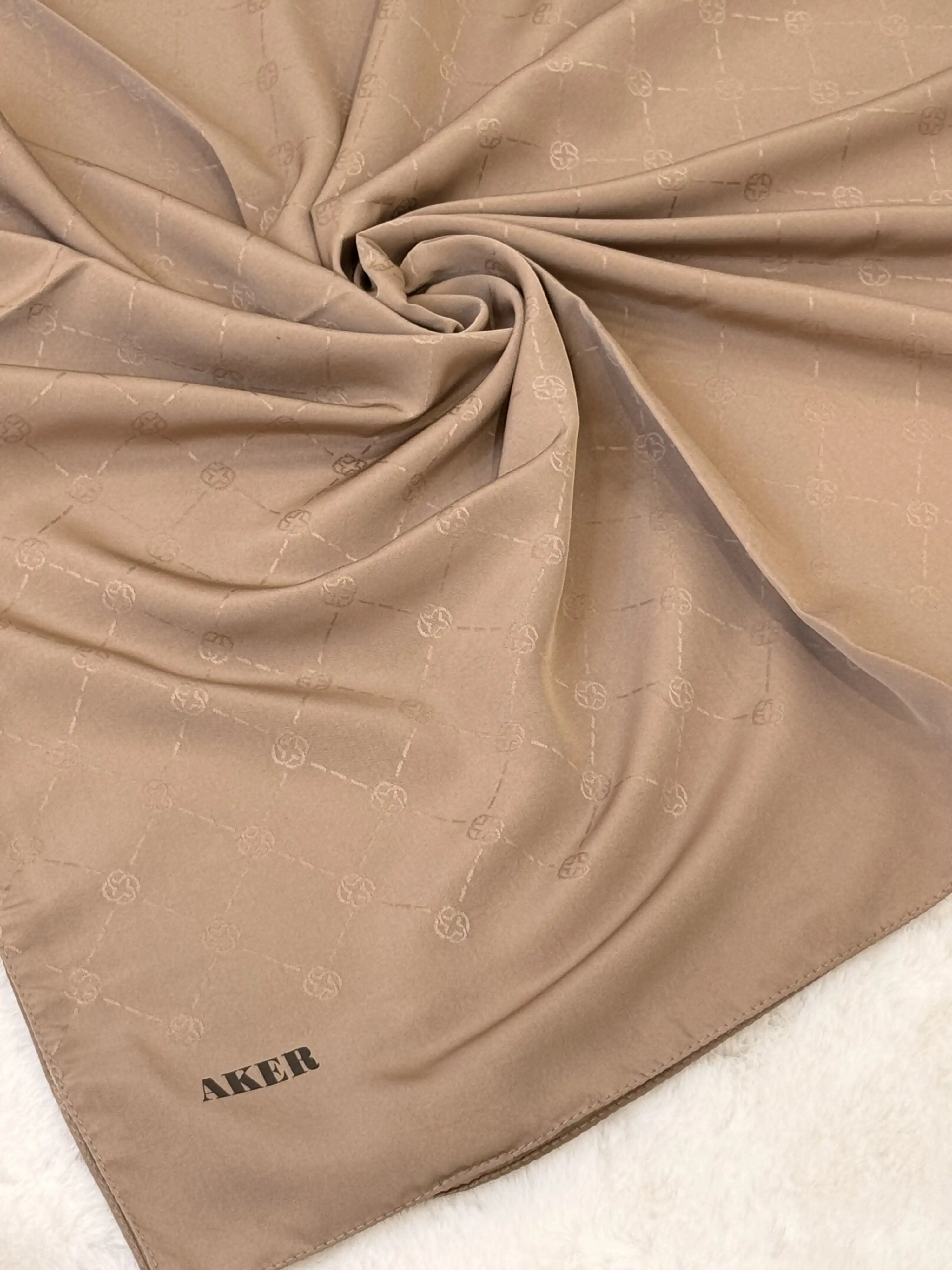 AKER AKER-1070700-932-V Vizon Renk Yeni Dama Desenli Monogram Şal