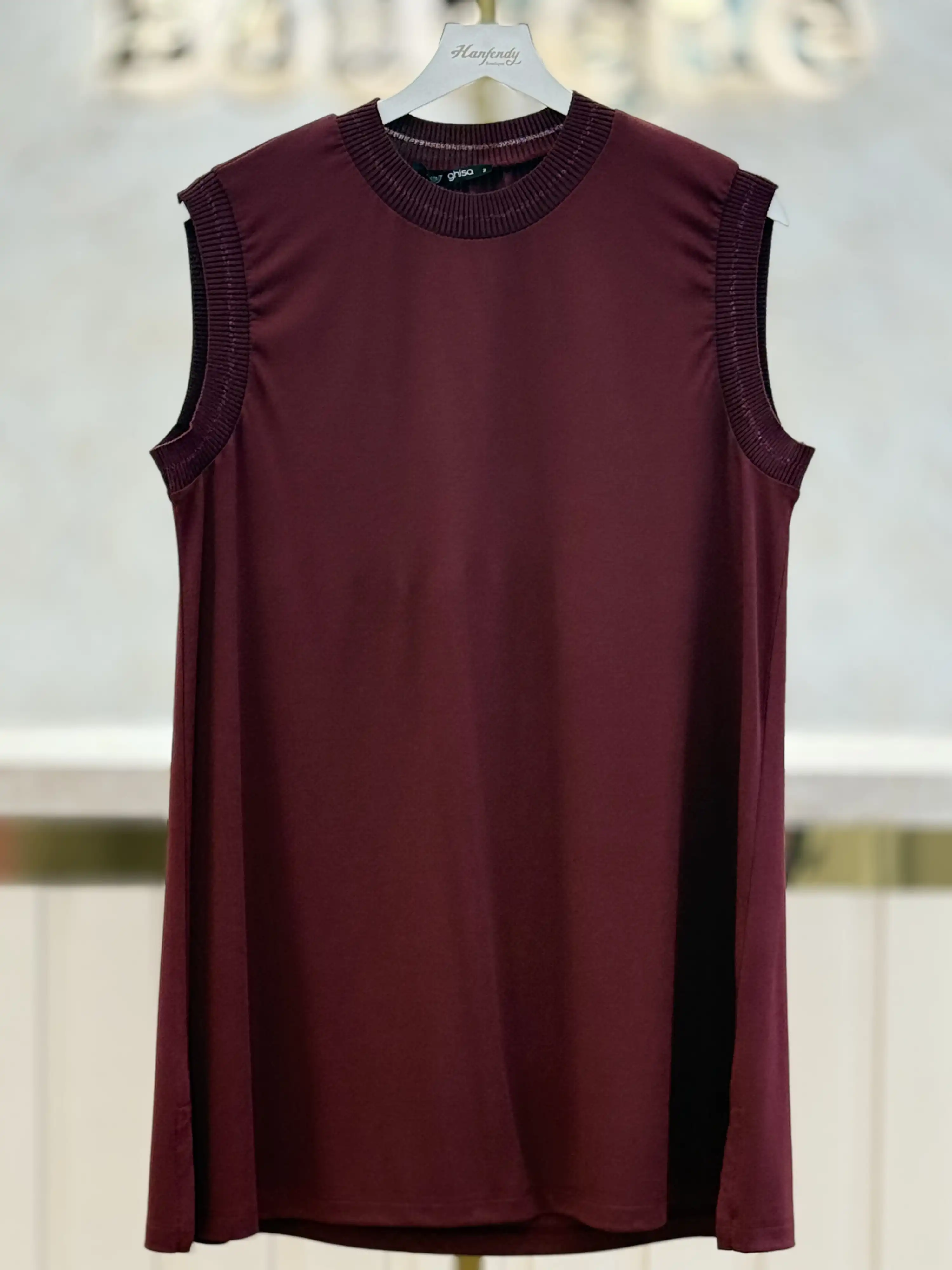 GHİSA GH-GSBASİC4677-BO Bordo Renk Kolsuz İçlik