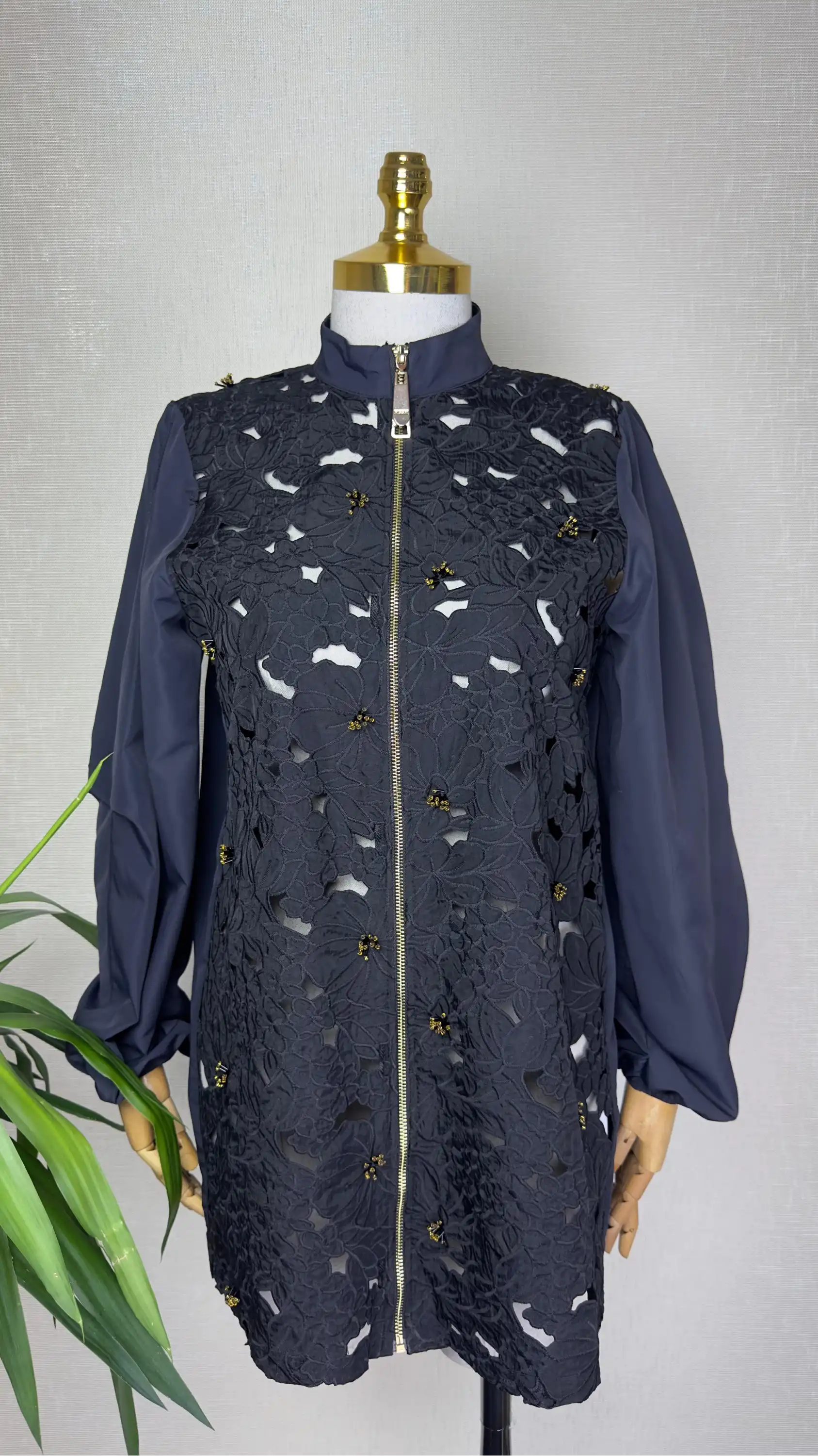 MİSSEMRAMİSS Siyah Renk Lacy Bomber Ceket