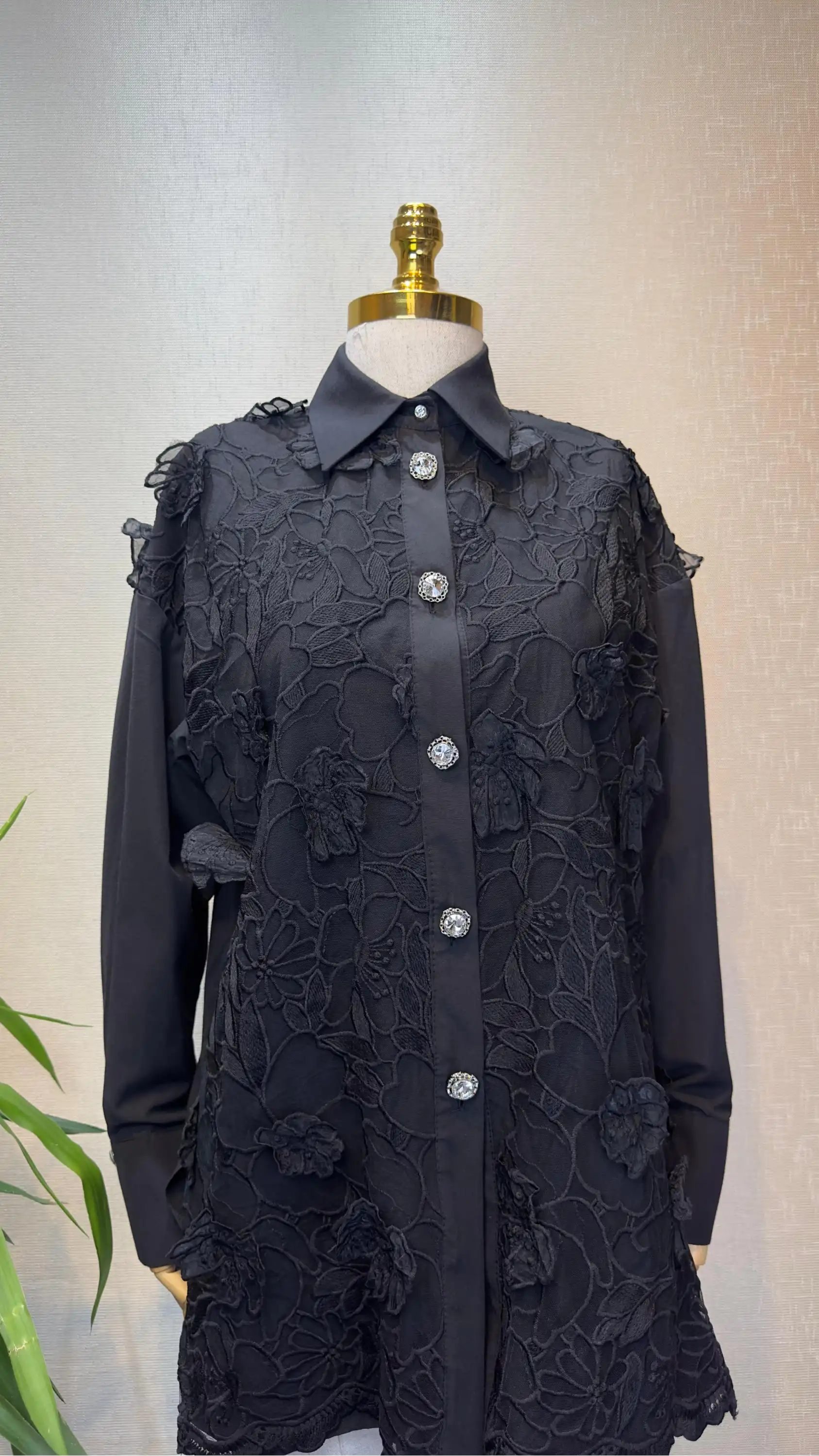 MY312 Siyah Dantelli Tunik