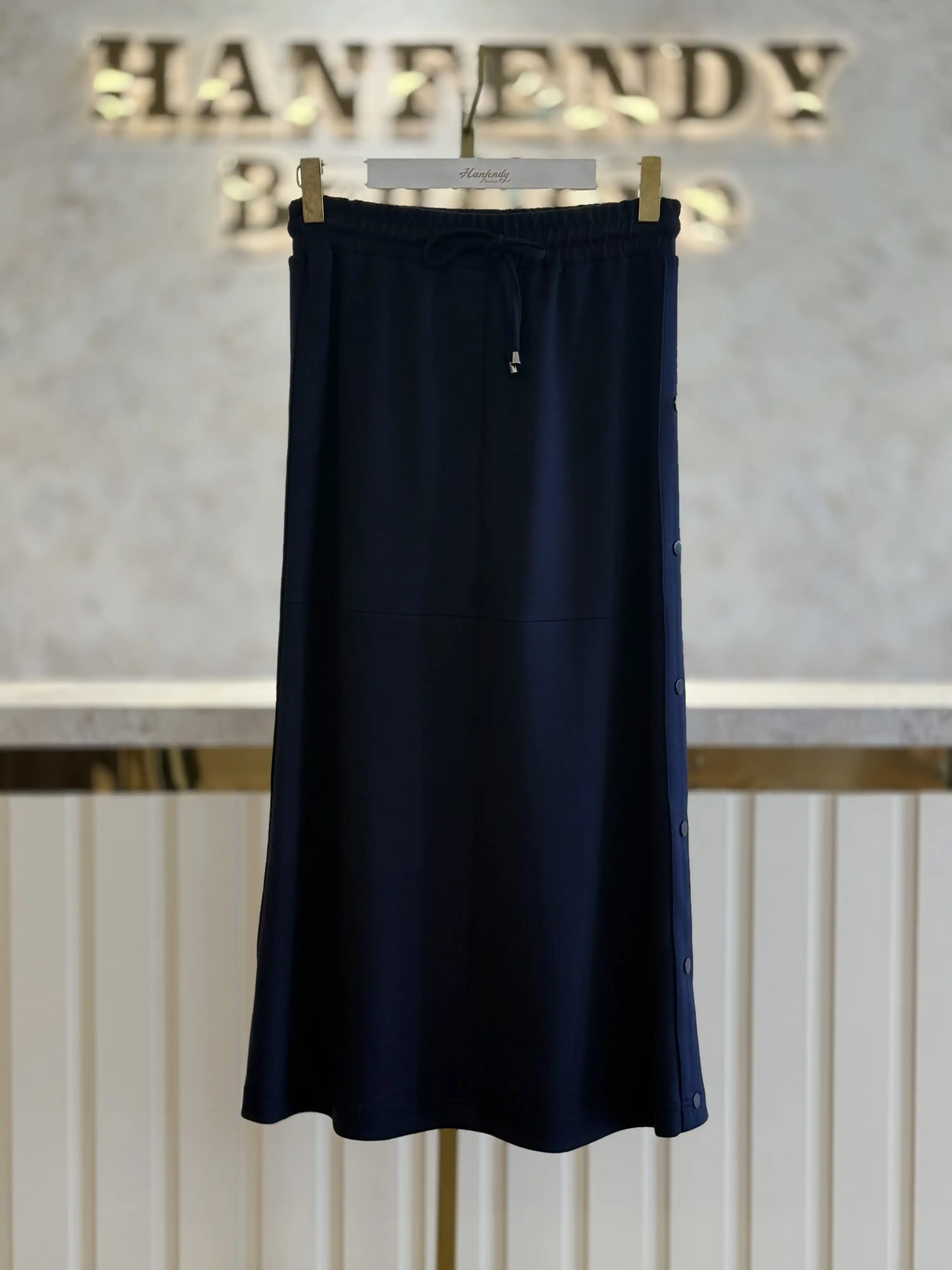 SENTEZ SZ-5456-L LACİVERT SOFT YANI ÇITÇITLI ETEK