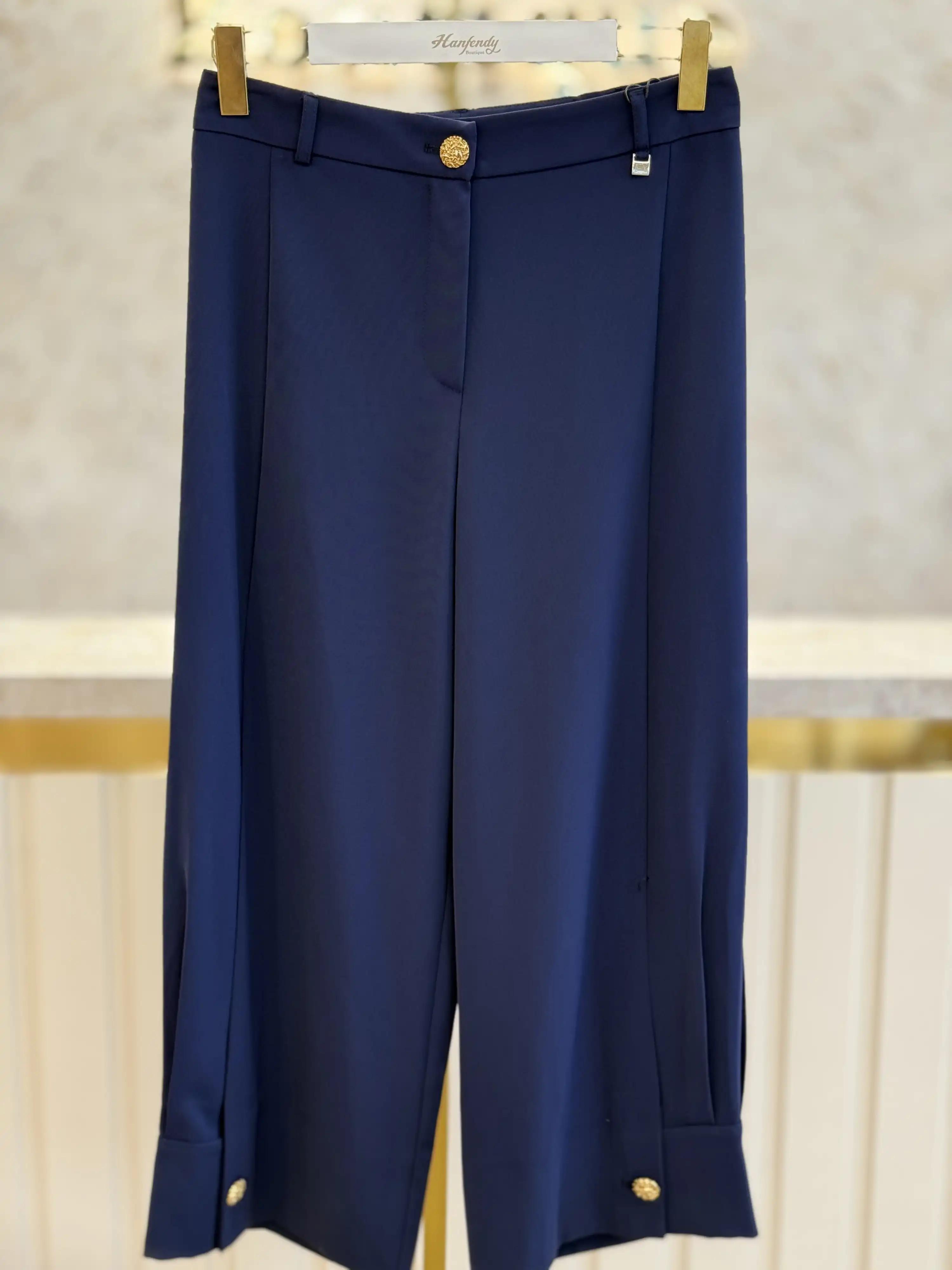 SENTEZ SZ-5626-L Lacivert Renk Paça Düğmeli Pantolon