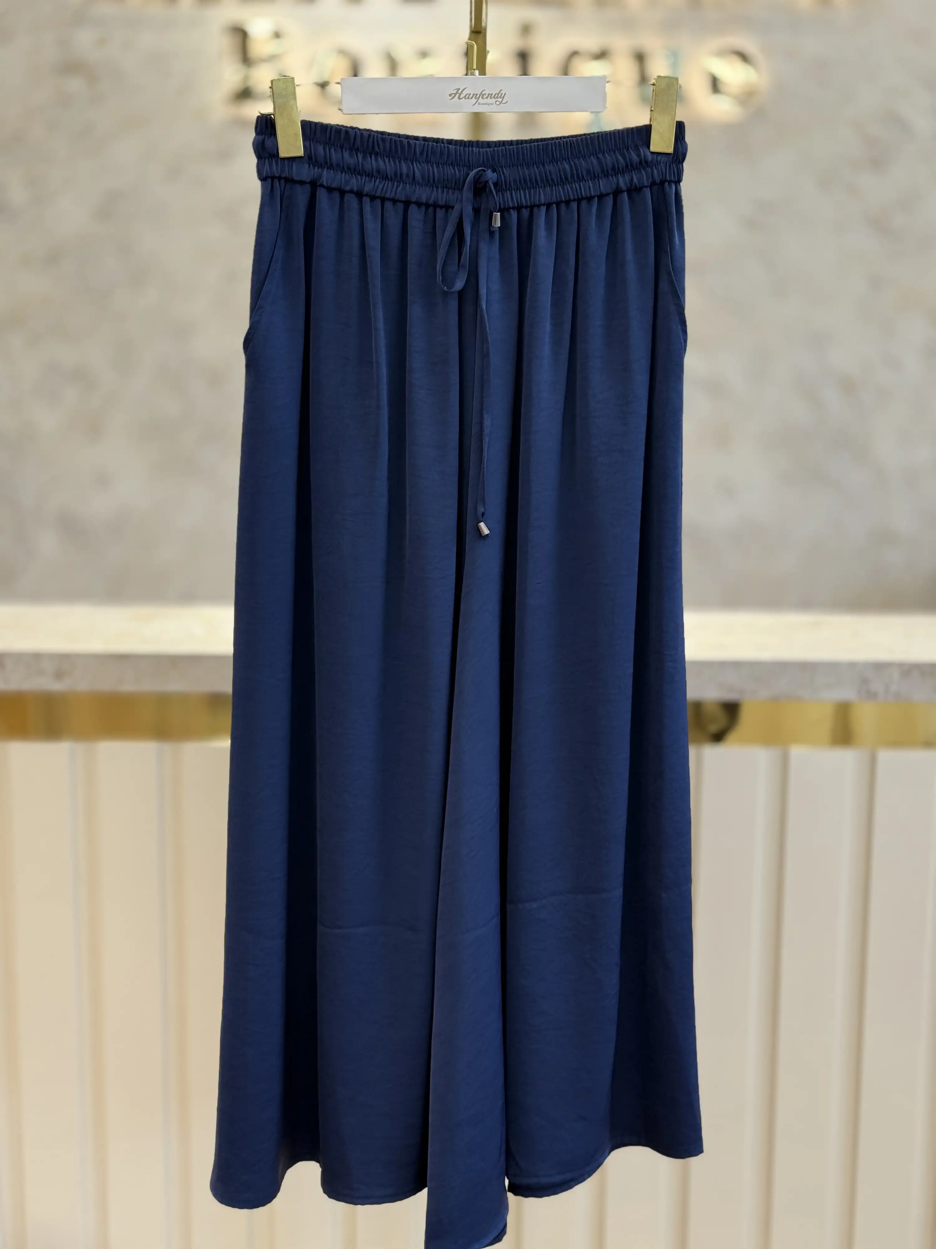 SENTEZ SZ-5665-L Lacivert Renk Geniş Paça Pantolon