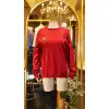 MISSEMRAMISS MS-25YI01B4711-V Vişne Renk Elegante Triko Bluz
