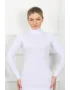 Bayan Uzun Kol Boğazlı Body Beyaz