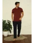 Erkek Bordo V Yaka 3lü Pijama Takım